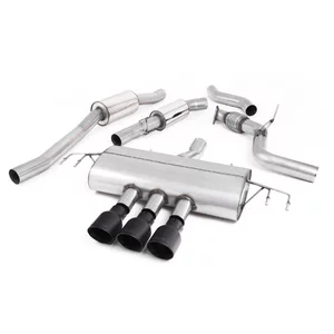 Cat-Back Milltek  3" Triple GT-100 Cerakote Black pour HONDA CIVIC X Berline bicorps trois ou cinq portes (FC_, FK_)  2.0 Type-R (FK8) 320cv