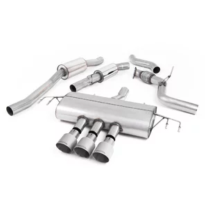Cat-Back Milltek  3" Triple GT-100 Brushed Titanium pour HONDA CIVIC X Berline bicorps trois ou cinq portes (FC_, FK_)  2.0 Type-R (FK8) 320cv
