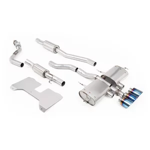 Catback Milltek Resonated GT-100 Burnt/Blue Titanium Tips pour HONDA CIVIC XI Berline bicorps trois ou cinq portes (FL)  Type-R (FL5) 330cv