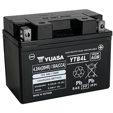 Batterie Moto Yuasa YTB4L  12V 4.2Ah  