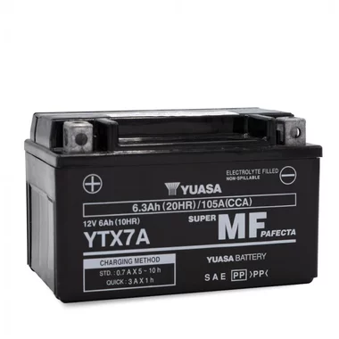 Batterie Moto Yuasa YTX7A  12V 6.3Ah  