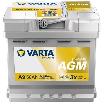Batterie Voiture Varta A9 Dynamic AGM 12V 50Ah  540A DACIA SANDERO  1.4 (BS0C, BS0A, BS0G, BS1F, BS0E) 75cv