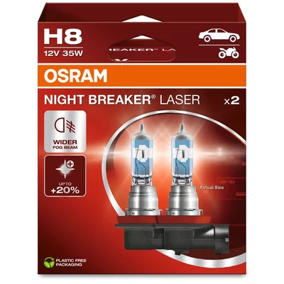 Ampoules Hallogènes Osram Night Breaker Laser H8 Duobox  MINI MINI (R56)  Cooper 120cv