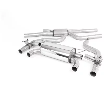 GPF-Back avec système de clapets Milltek  2.75" Quad 90mm GT90 Titanium Brushed Tips BMW 2 Coupé (F22, F87)  M2 Competition 411cv