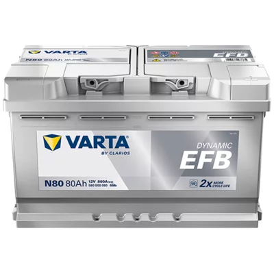 Batterie Voiture Varta N80 Dynamic EFB 12V 80Ah  800A ALFA ROMEO GIULIA (952_)  2.9 Quadrifoglio (952AAM24) 510cv