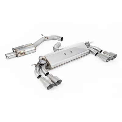 GPF-Back Milltek  3" Quad 100mm GT100 AUDI A3 Sportback (8VA, 8VF)  S3 quattro 300cv