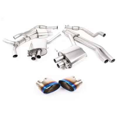 GPF-Back Milltek  2.75" Burnt/Blue Titanium Tips AUDI A4 B9 Avant (8W5, 8WD)  RS4 TFSi quattro 450cv