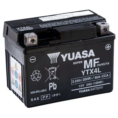 Batterie Moto Yuasa YTX4L  12V 3.2Ah  