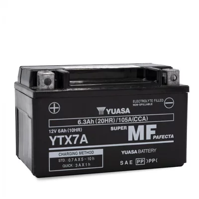 Batterie Moto Yuasa YTX7A  12V 6.3Ah  