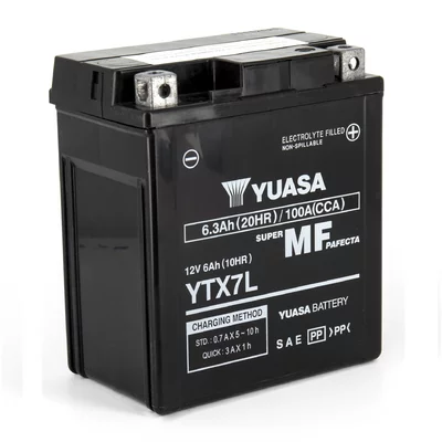 Batterie Moto Yuasa YTX7L  12V 6.3Ah  