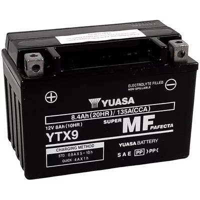 Batterie Moto Yuasa YTX9  12V 8.4Ah  