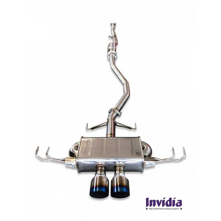 Cat-Back Invidia Q300 2x110mm Straight Cut Burnt Titaniumpour HONDA CIVIC X Berline bicorps trois ou cinq portes (FC_, FK_)  1.5 VTEC (FK7) 182cv 