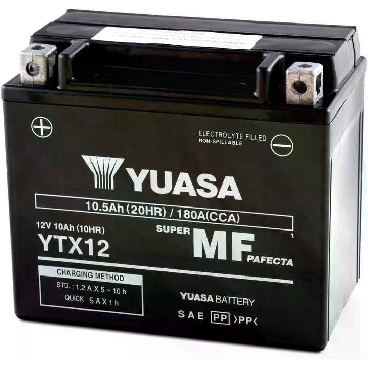 Batterie Moto Yuasa YTX12  12V 10.5Ah  pour KAWASAKI ER  ER 5 Twister (ER500A) 36kW 1996-1999 