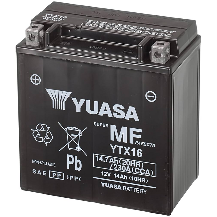 Batterie Yuasa YTX16  12V 14.7Ah  für BMW K  K 1600 Grand America - Option 719 Midnight (ST16) 118kW 2022- 