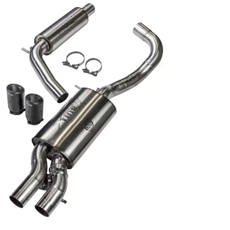 Image of Cat-Back mit Klappensystem Bull-X Ego-X 2.50" Carbon 2x80mm