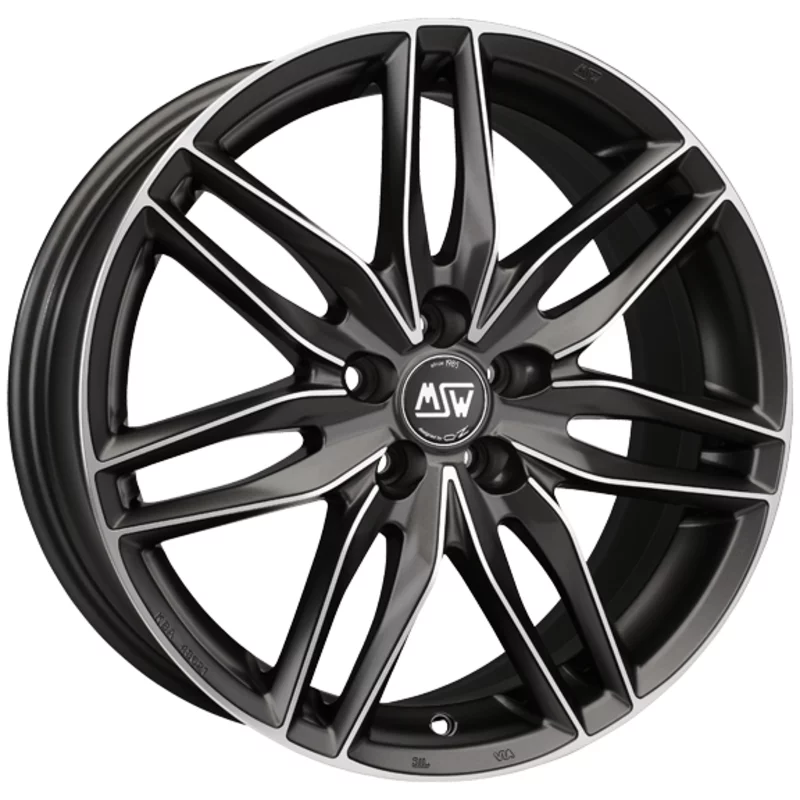 Image of MSW 24 7.0x17 4x100 ET37 MATT GUN METAL FULL POLISHED (MGMFP) Felgen