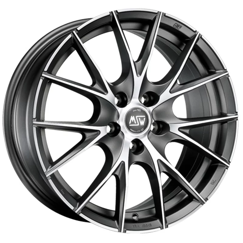 Image of MSW 25 8.0x17 5x114.3 ET45 MATT TITANIUM FULL POLISHED Felgen
