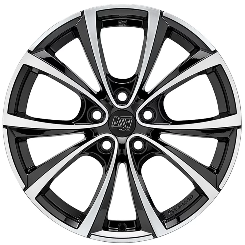 Image of MSW 27T 10.5x19 5x120 ET45 GLOSS BLACK FULL POLISHED Felgen