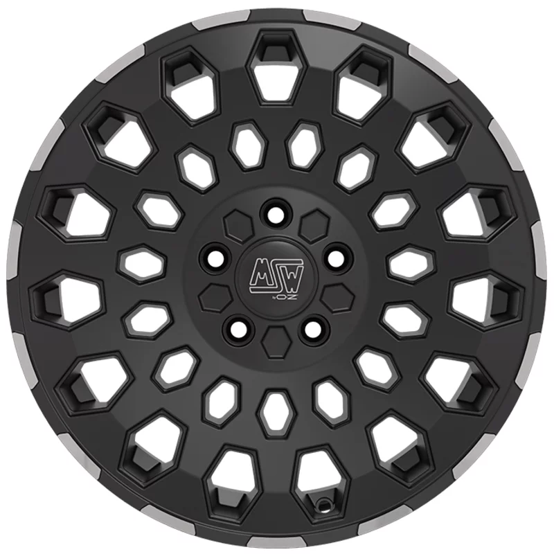Image of MSW 99 VAN 6.5x16 5x120 ET45 MATT BLACK LIP POLISHED Felgen