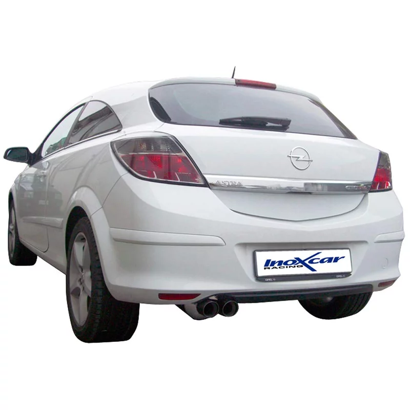 Image of Endschalldämpfer Inoxcar 2x70mm Racing Angled für OPEL ASTRA H GTC (A04) 1.6 Turbo (L08) 180 PS