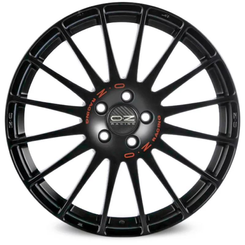 Image of OZ SUPERTURISMO GT 7.0x16 4x100 ET42 MATT BLACK RED LETTERING Felgen