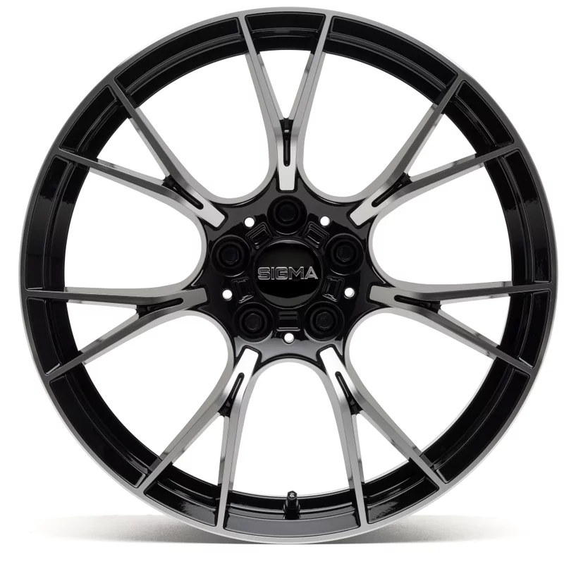 Image of Sigma 801 8.5x19 5x112 ET26 Black Machined Face Felgen