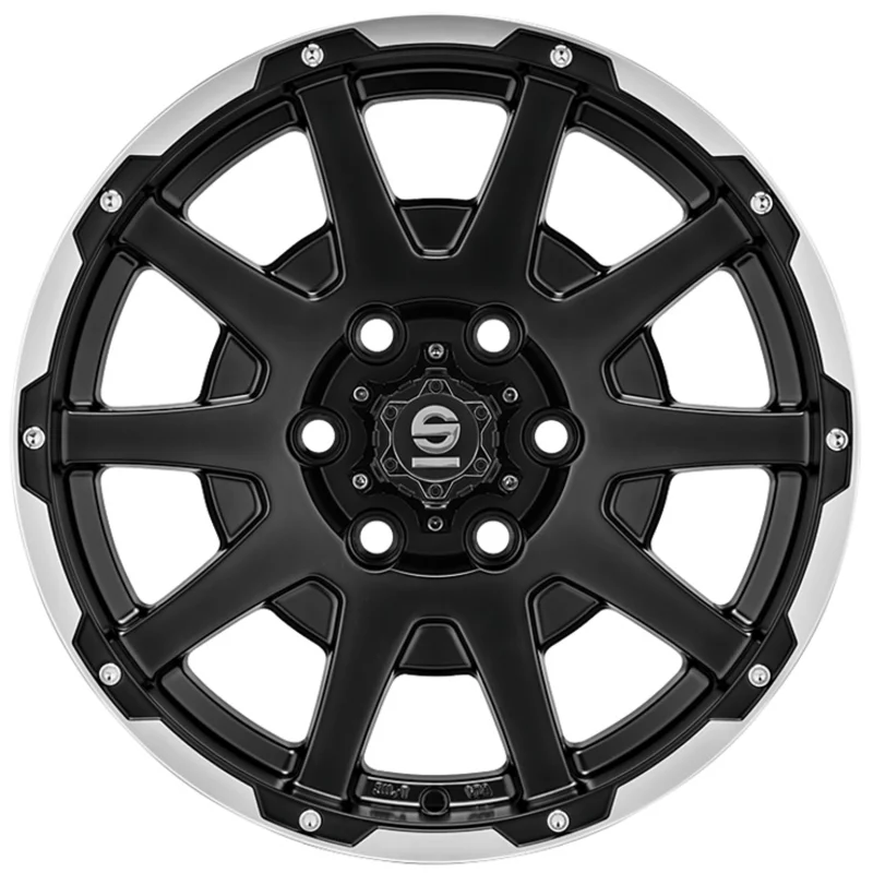 Image of Sparco DAKAR 5.5x16 5x139.7 ET0 MATT BLACK LIP POLISH Felgen