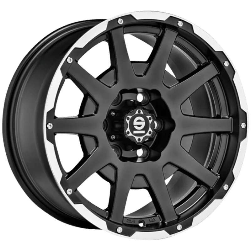 Sparco DAKAR 8.5x18 6x139.7 ET27 MATT BLACK LIP POLISHED+RIVETS Felgen