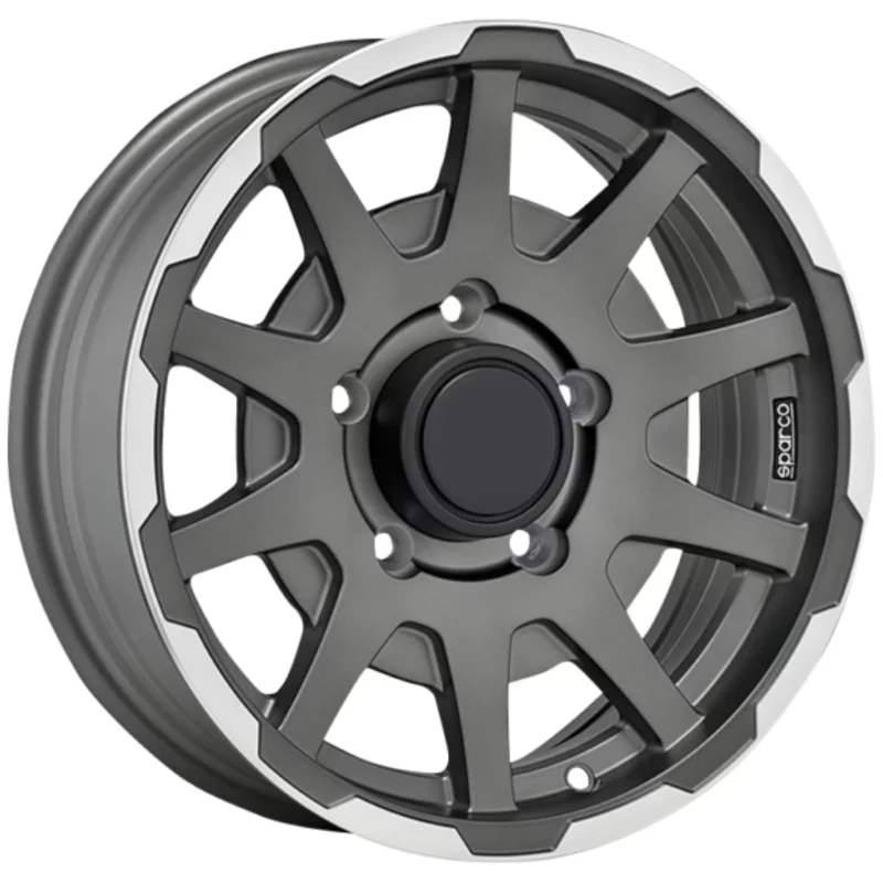 Image of Felgen Sparco DAKAR 5.5x16 5x139.7 ET0 Matt Dark Grey Lip Polished