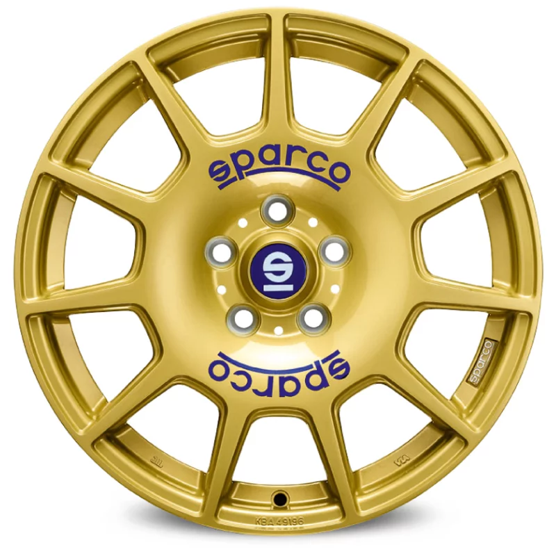 Image of Felgen Sparco TERRA 7.5x17 5x100 ET48 Race Gold Blue Lettering