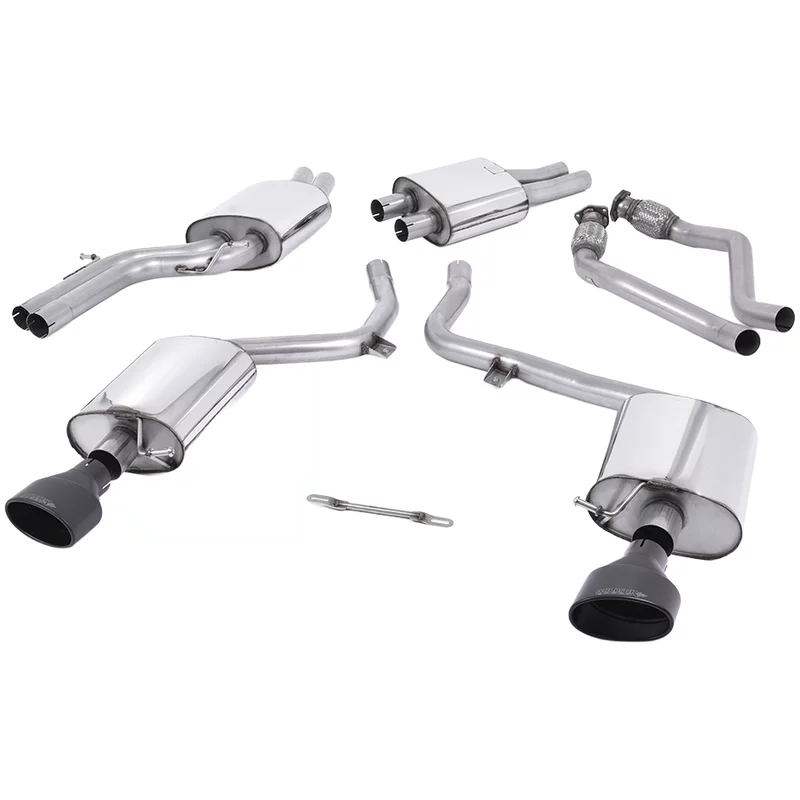 Image of Cat-Back Milltek 60.3 150 X 95mm Black Oval für AUDI A4 B8 (8K2) S4 quattro 333 PS