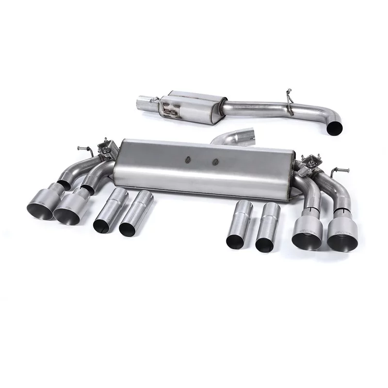Image of Cat-Back Milltek 3" Quad 100mm GT100 für AUDI A3 Limousine (8VS, 8VM) S3 quattro 300 PS