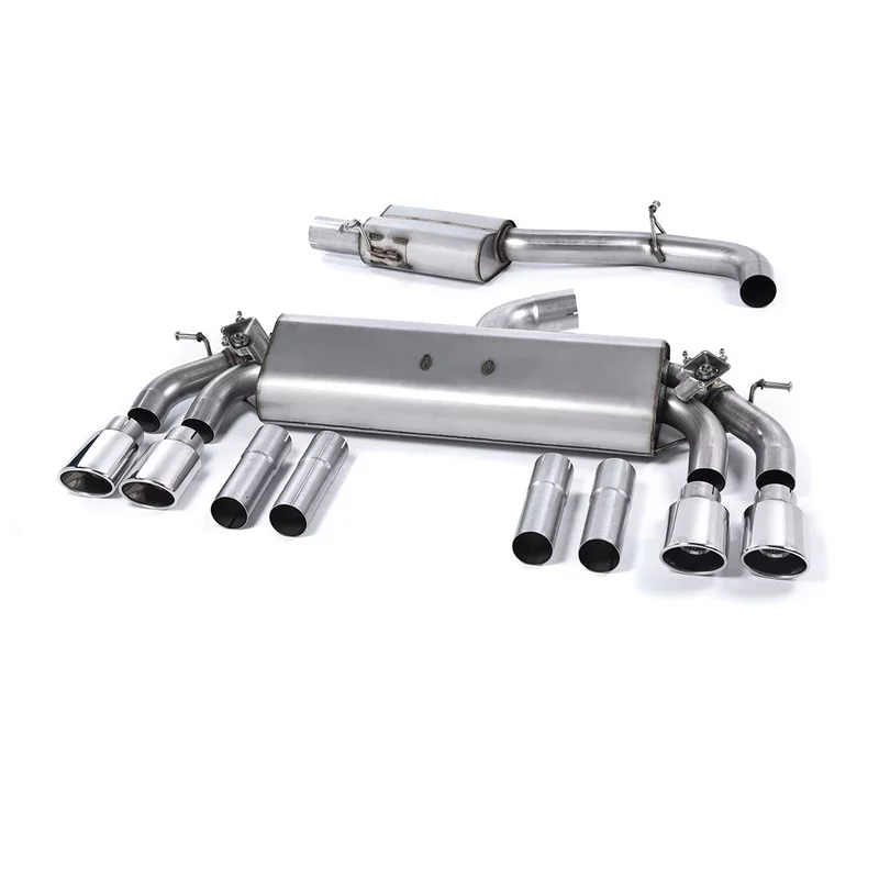 Image of Cat-Back Milltek 3" Oval Jet Polished für AUDI A3 Limousine (8VS, 8VM) S3 quattro 300 PS