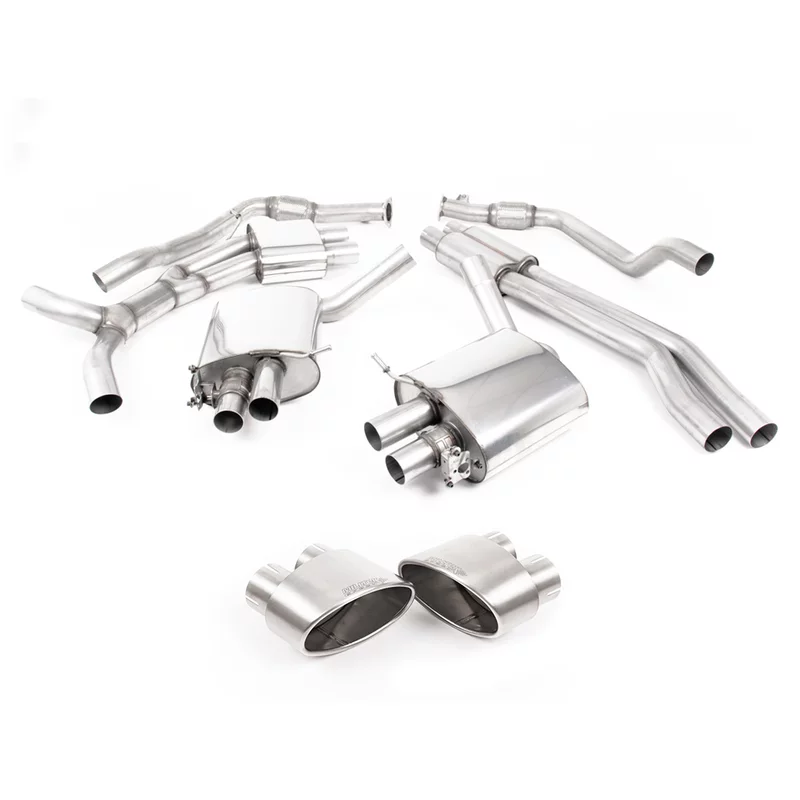 Image of Cat-Back Milltek 2.75" Brushed Titanium Oval Tips für AUDI A4 B9 Avant (8W5, 8WD) RS4 TFSi quattro 450 PS