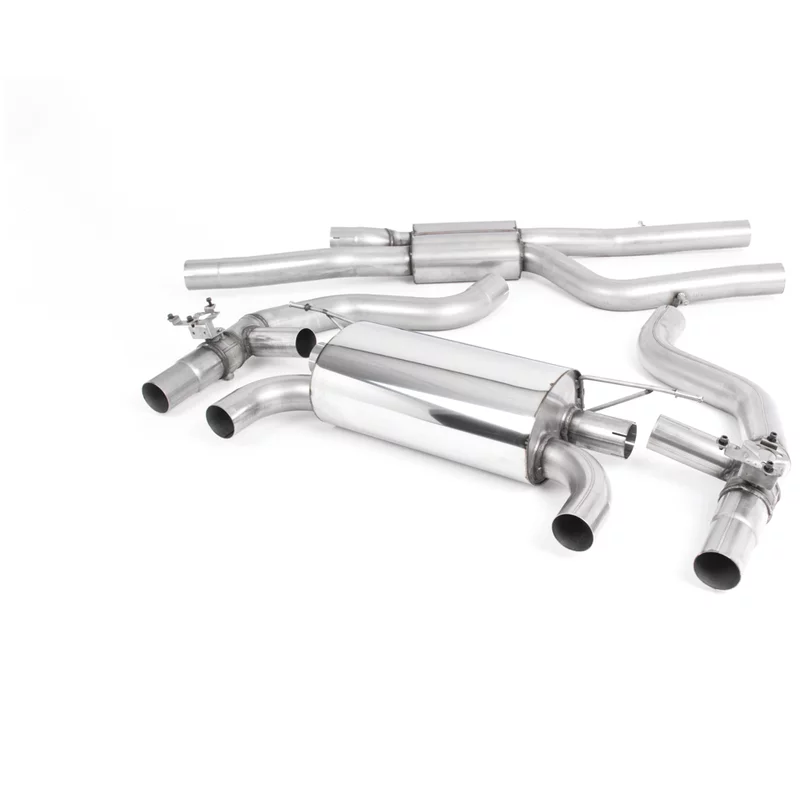 Image of Cat-Back Milltek 2.75" Quad 90mm GT90 Cerakote Black für BMW 2 Coupé (F22, F87) M2 Competition 411 PS