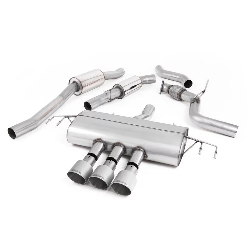 Image of Cat-Back Milltek 3" Triple GT-100 Brushed Titanium für HONDA CIVIC X Berline bicorps trois ou cinq portes (FC_, FK_) 2.0 Type-R (FK8) 320 PS