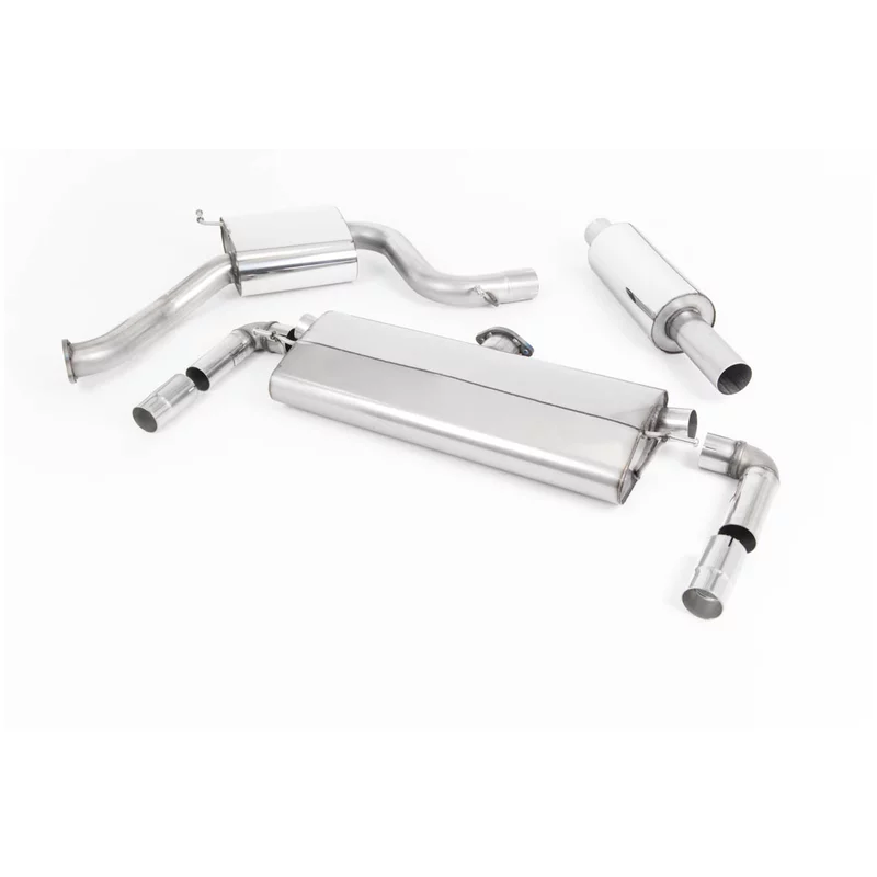 Image of Cat-Back mit Klappensystem Milltek 3" 152x76mm Cerakote Black Oval Tips für SEAT LEON (5F1) 2.0 Cupra 300 PS