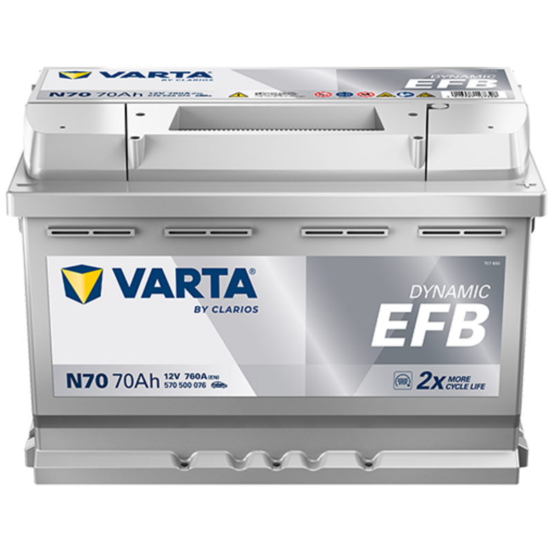 Batterie Voiture Varta N70 Dynamic EFB 12V 70Ah  760A