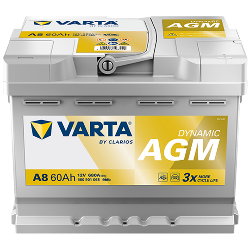 Batterie Voiture Varta A8 Dynamic AGM 12V 60Ah  680A