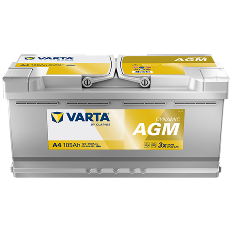 Autobatterie Varta A4 Dynamic AGM 12V 105Ah  950A