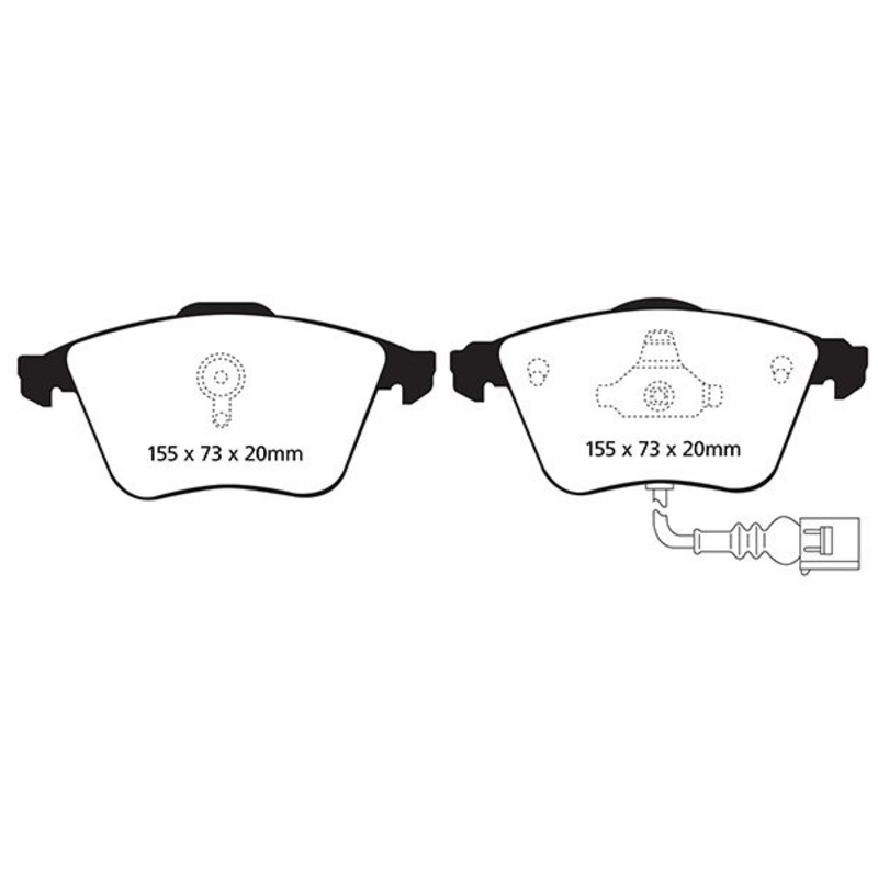 Plaquettes de Frein Avant  EBC Yellowstuff pour VW GOLF V (1K1)  3.2 R32 4motion 250cv