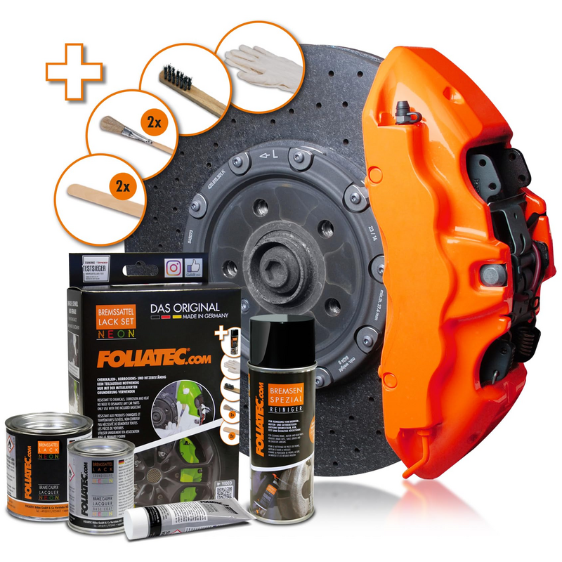  Foliatec Neon Orange Bremssattellack-Set 125ml für MINI MINI PACEMAN (R61)  Cooper SD 143ps