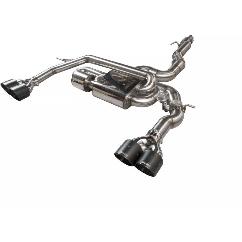 Cat-Back mit Klappensystem Bull-X Ego-X 3.5" Carbon 4x89mm für AUDI A3 Sportback (8VA, 8VF)  S3 quattro 300ps