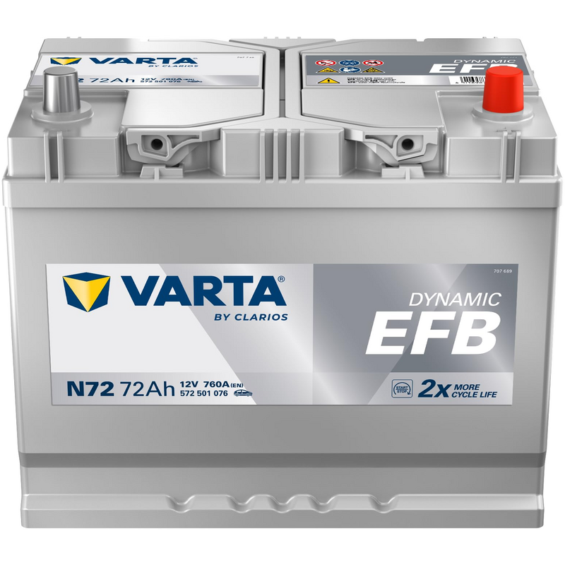 Batterie Voiture Varta N72 Dynamic EFB 12V 72Ah  760A