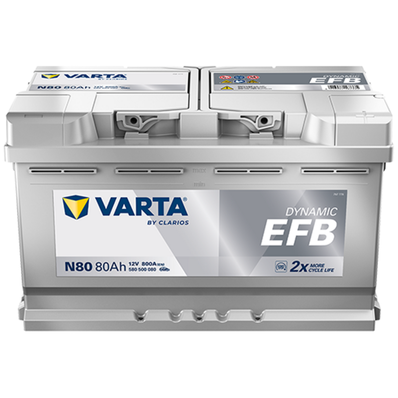 Batterie Voiture Varta N80 Dynamic EFB 12V 80Ah  800A