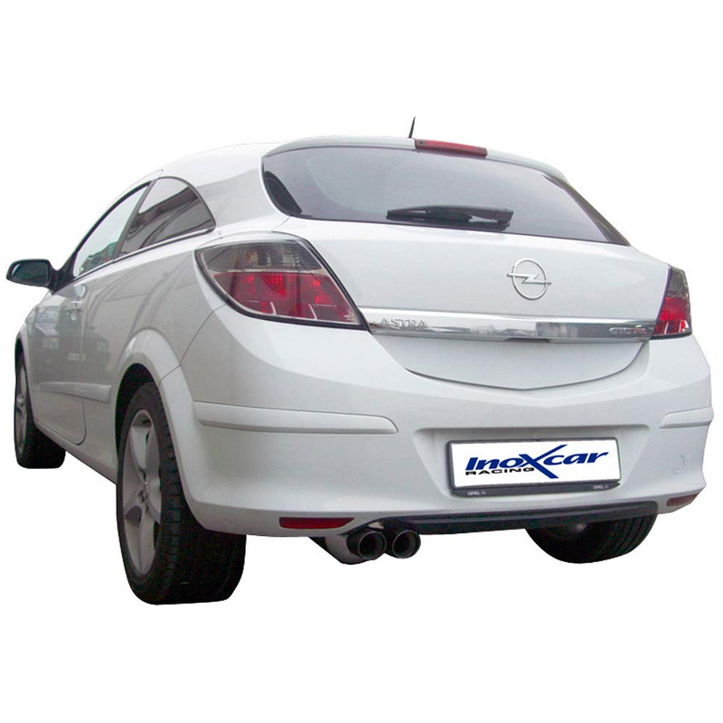 Endschalldämpfer Inoxcar  2x70mm Racing Angled für OPEL ASTRA H GTC (A04)  1.6 Turbo (L08) 180ps