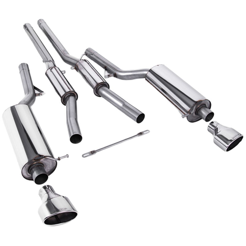 Cat-Back Milltek  2.75" 150 X 95mm Polished Oval pour AUDI A6 C5 (4B2, 4B4)  RS6 quattro 450cv