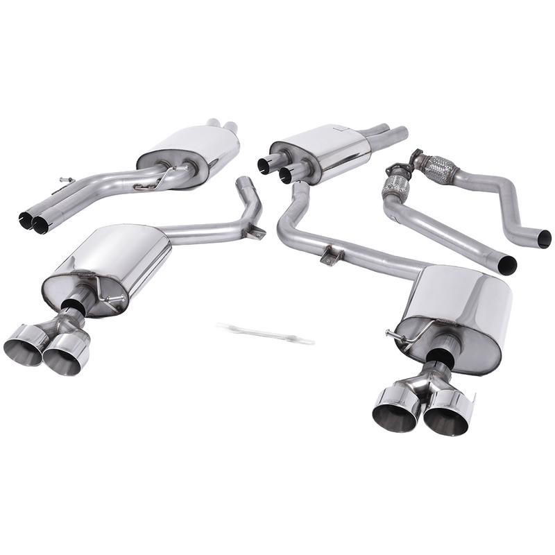 Cat-Back Milltek  60.3 Quad GT-100 Polished pour AUDI A4 B8 (8K2)  S4 quattro 333cv