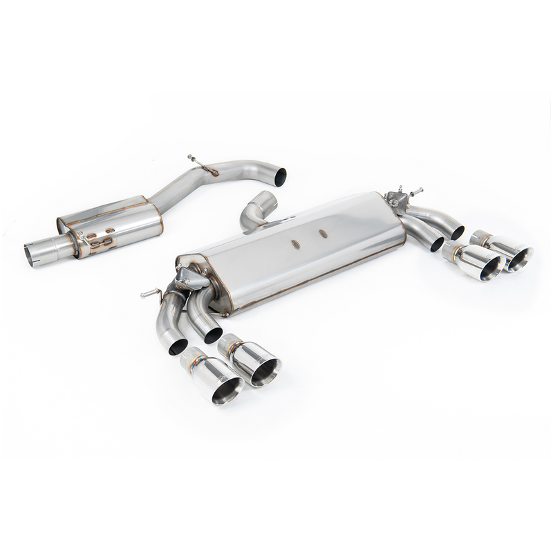 GPF-Back Milltek  3" Quad 100mm GT100 pour AUDI A3 Sportback (8VA, 8VF)  S3 quattro 300cv
