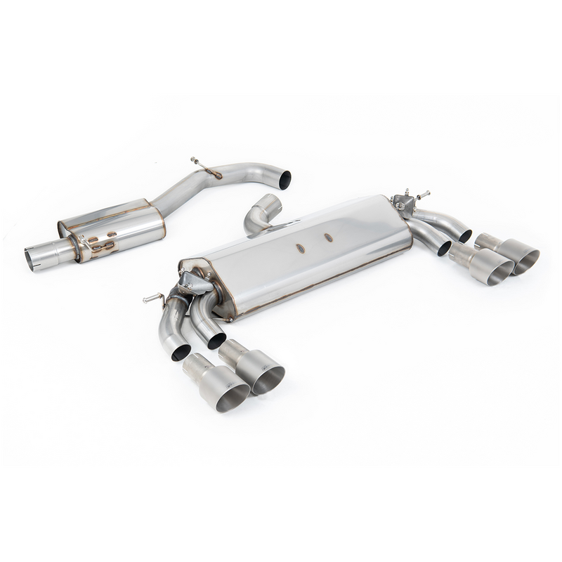 GPF-Back Milltek  3" Quad 100mm GT100 pour AUDI A3 Sportback (8VA, 8VF)  S3 quattro 300cv